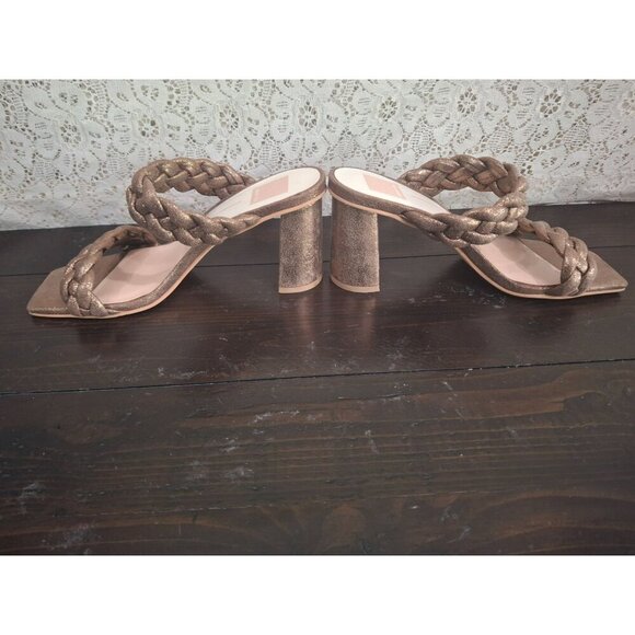 NWOB Dolce Vita Paily Bronze Braided Block Heeled Sandals/Sz. 7.5 - Picture 2 of 9